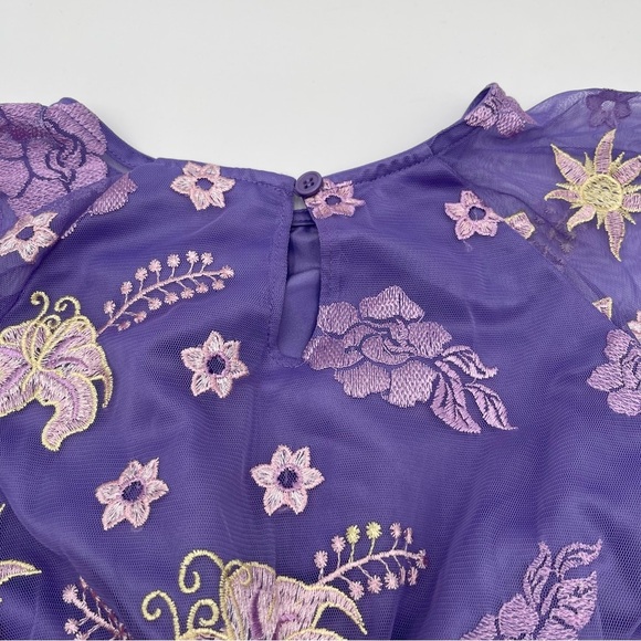 Disney Rapunzel Dress Girls Size 5/6 Disney Store Tangled Princess Purple Floral - Picture 7 of 13